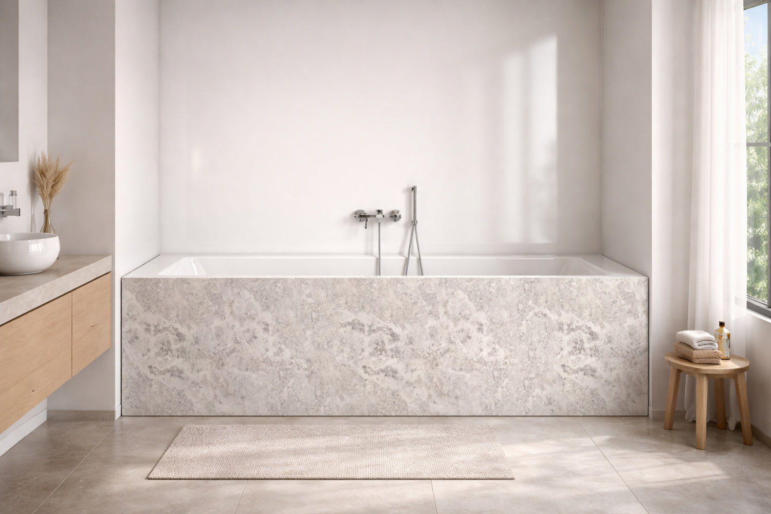 Badewannenverkleidung Marmoroptik