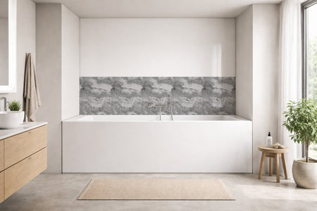 Badrückwand Marmoroptik