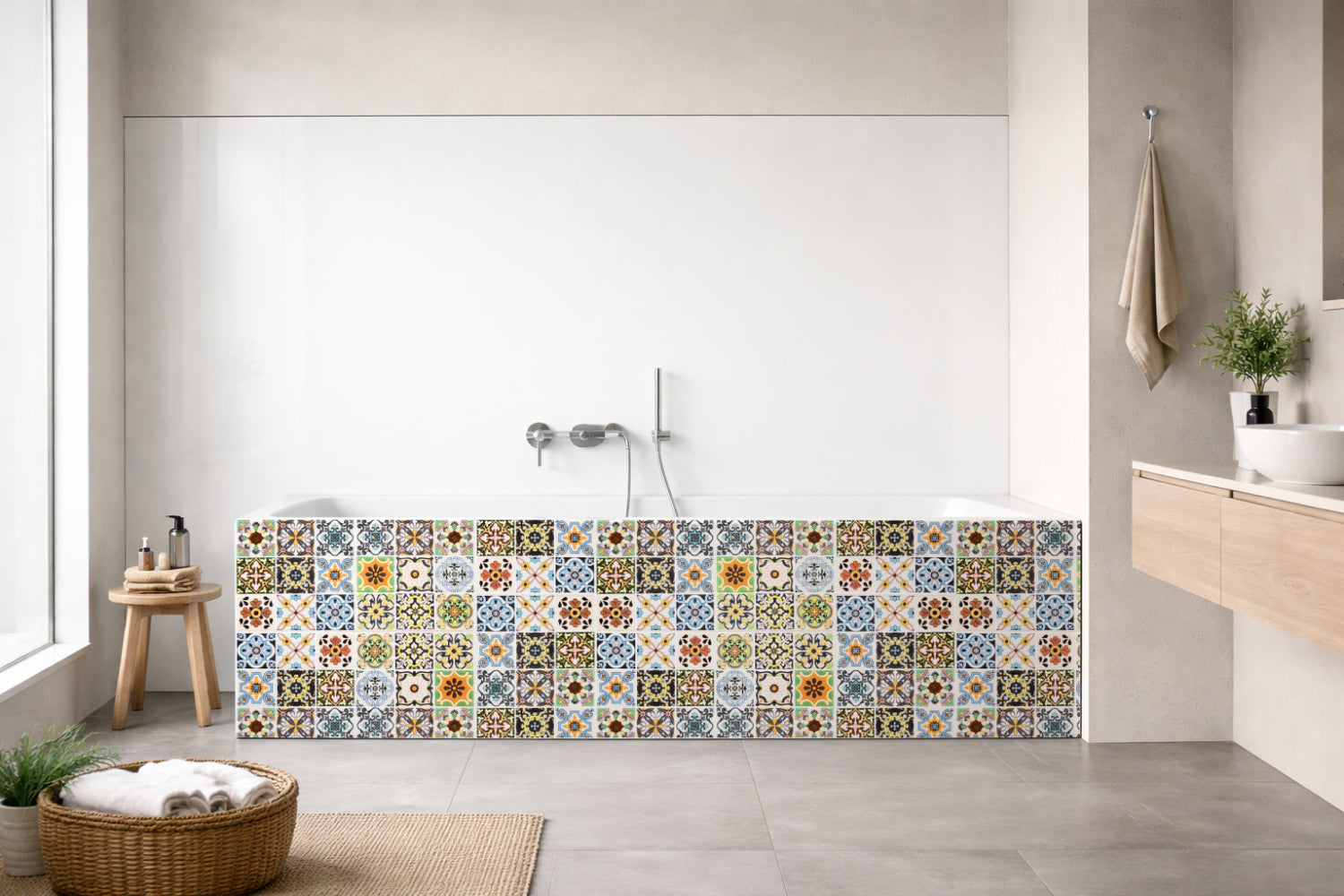 Badrückwand Patchwork