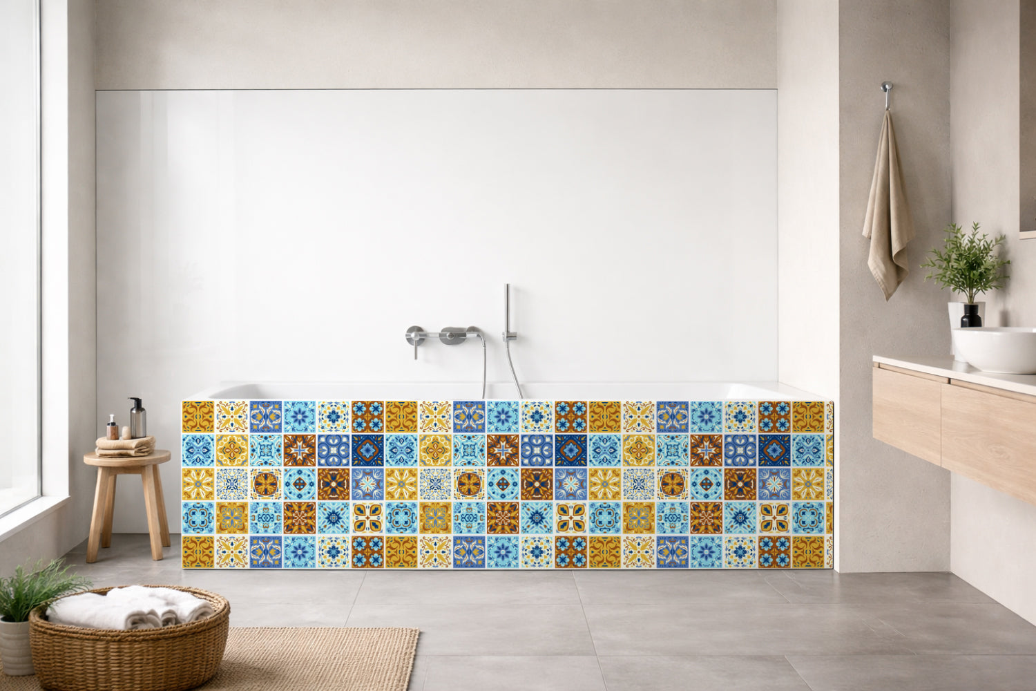 Badrückwand Patchwork