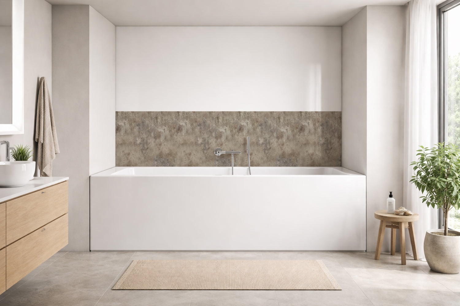 Badrückwand Betonoptik