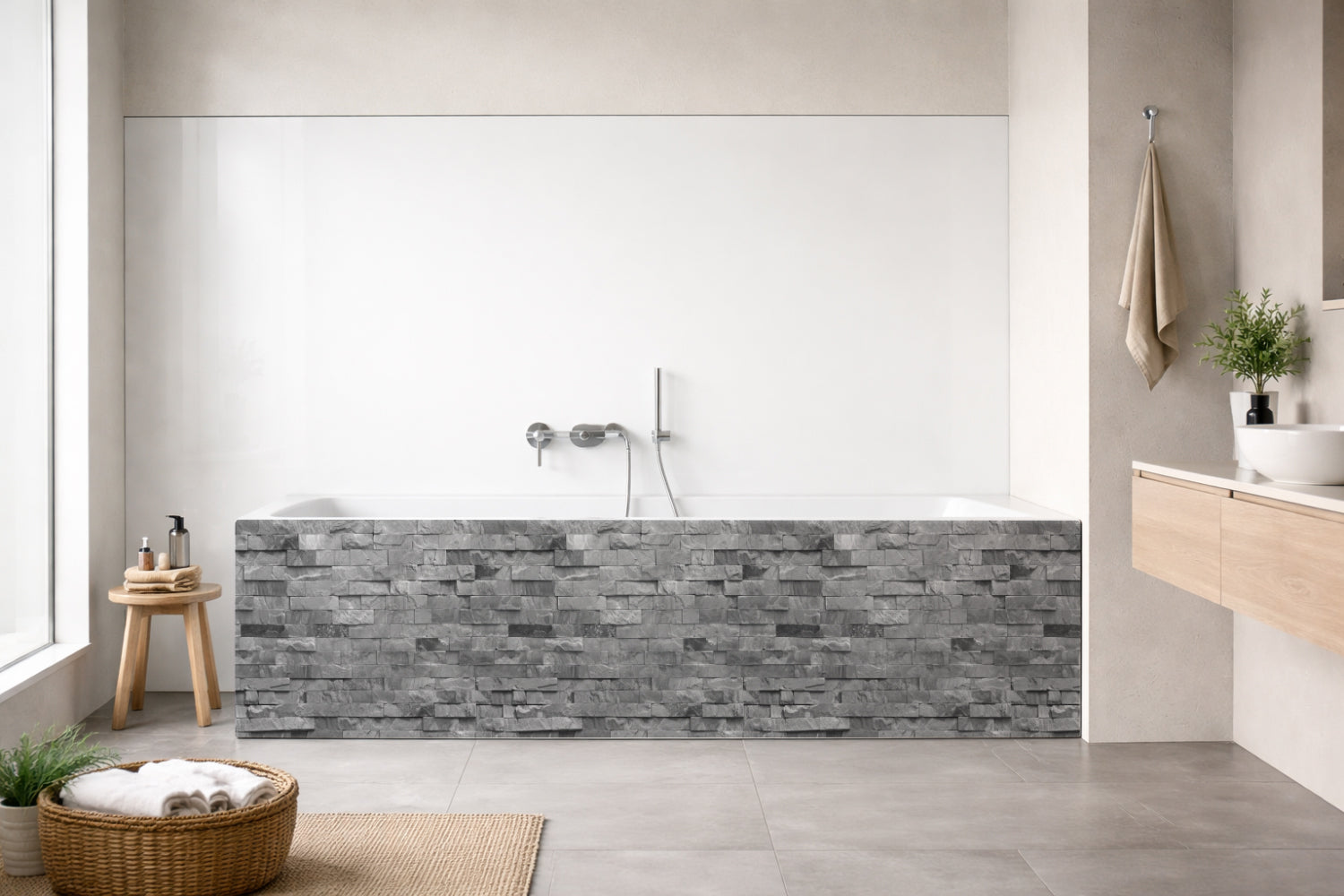 Badewannenverkleidung Steinoptik