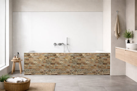 Badrückwand Steinoptik