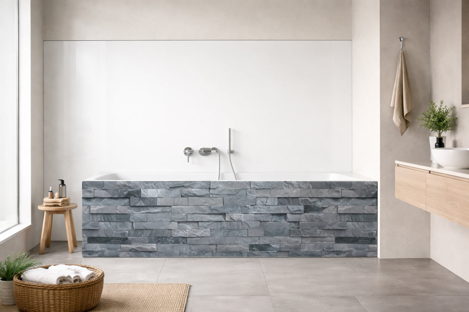Badewannenverkleidung Steinoptik