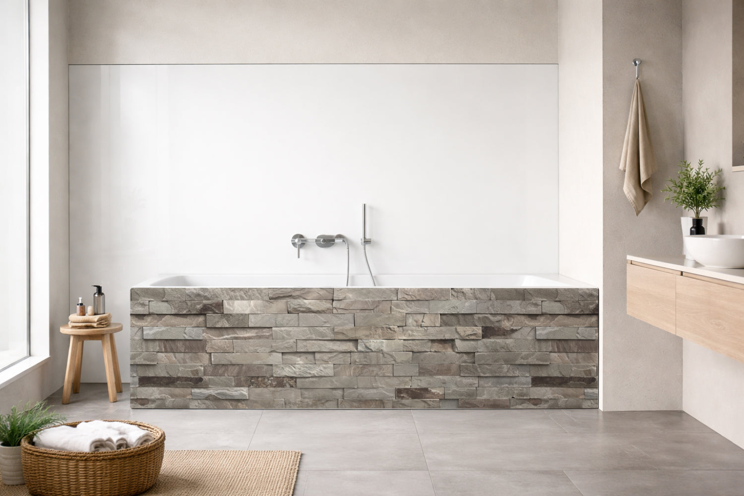 Badewannenverkleidung Steinoptik
