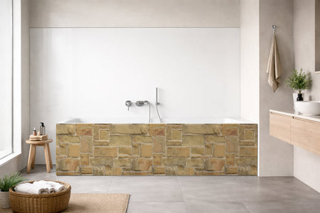 Badrückwand Steinoptik
