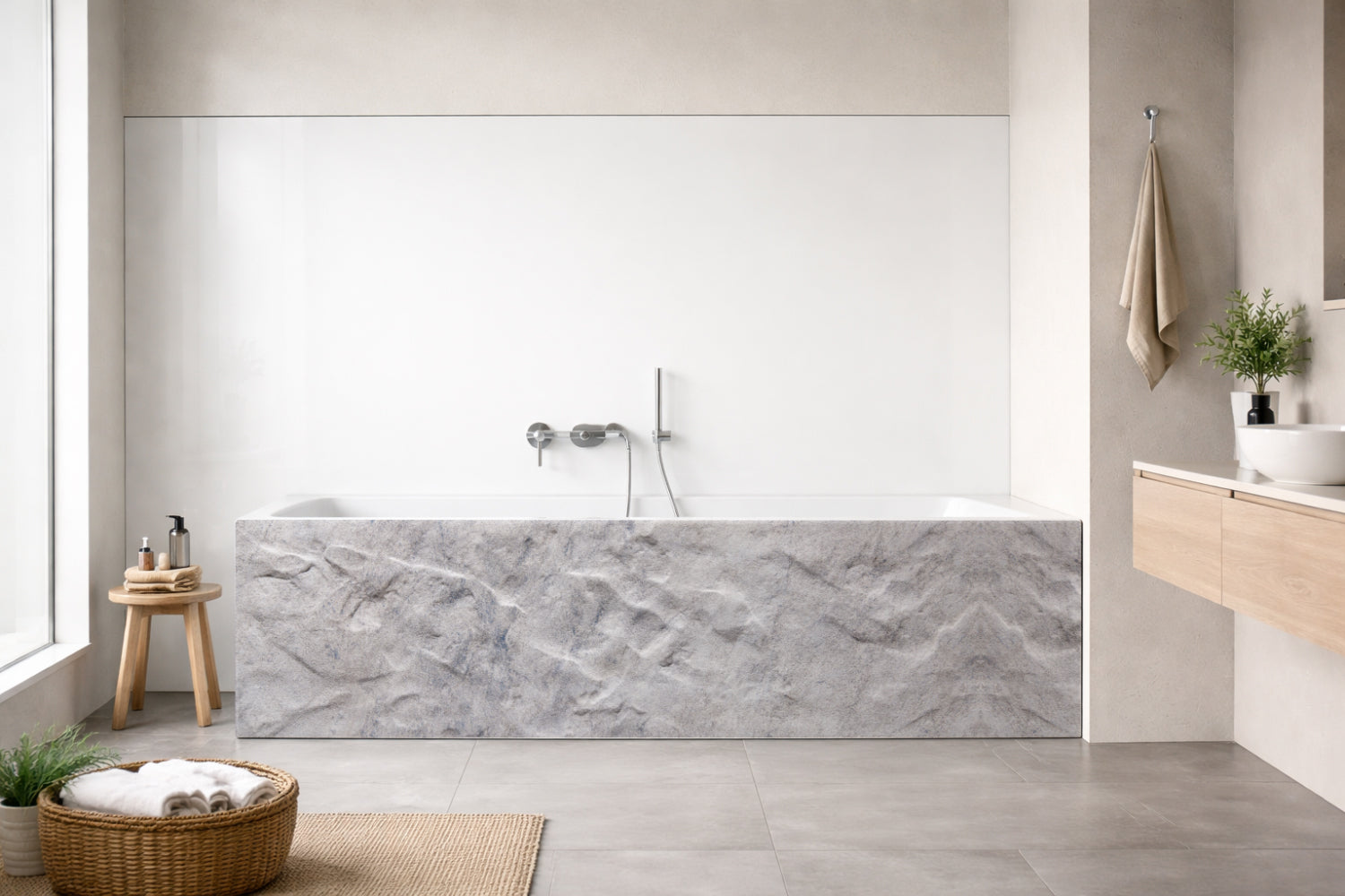 Badewannenverkleidung Steinoptik