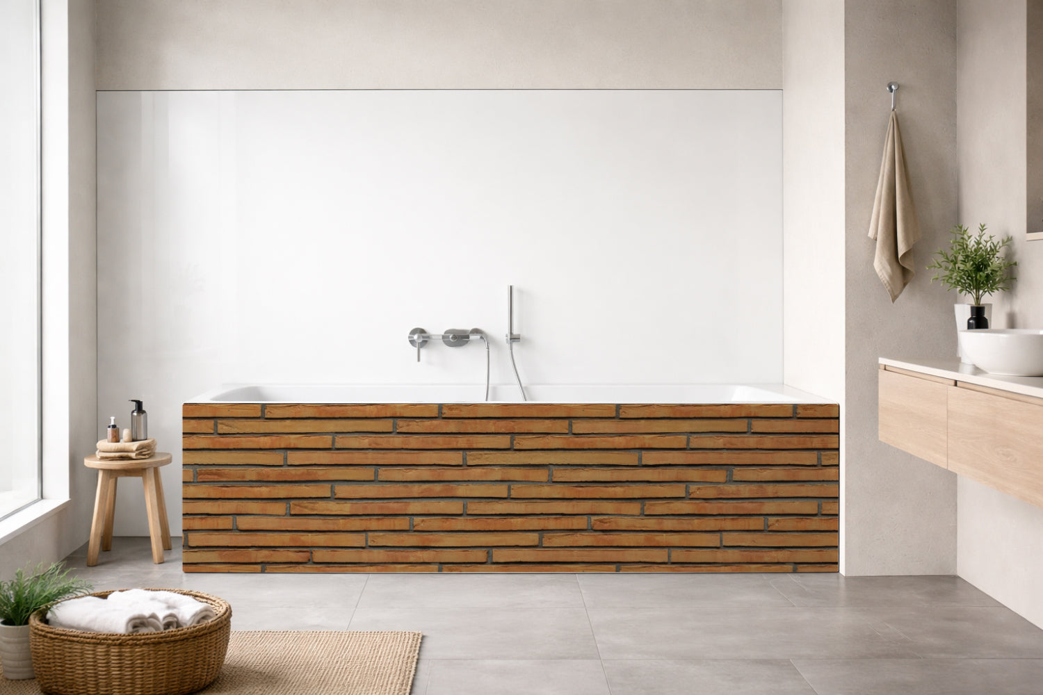 Badrückwand Steinoptik