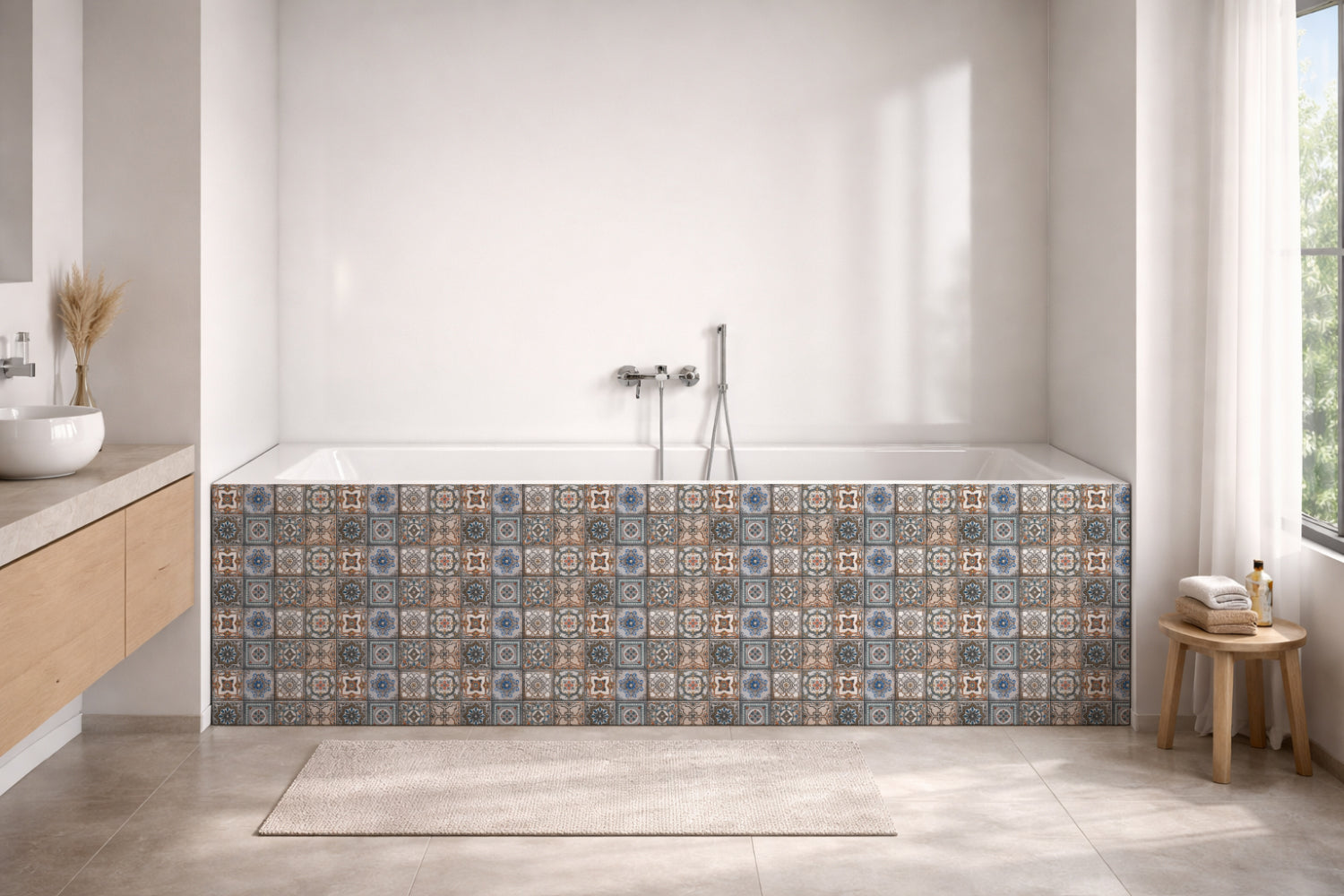 Badrückwand Patchwork