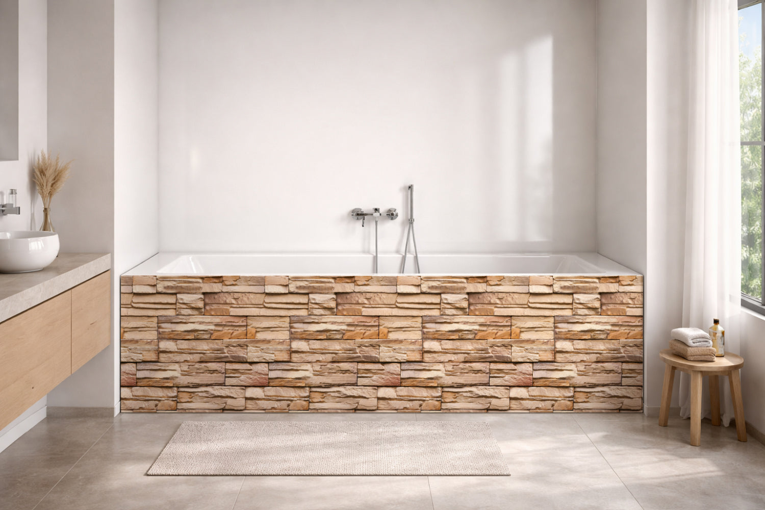 Badewannenverkleidung Steinoptik