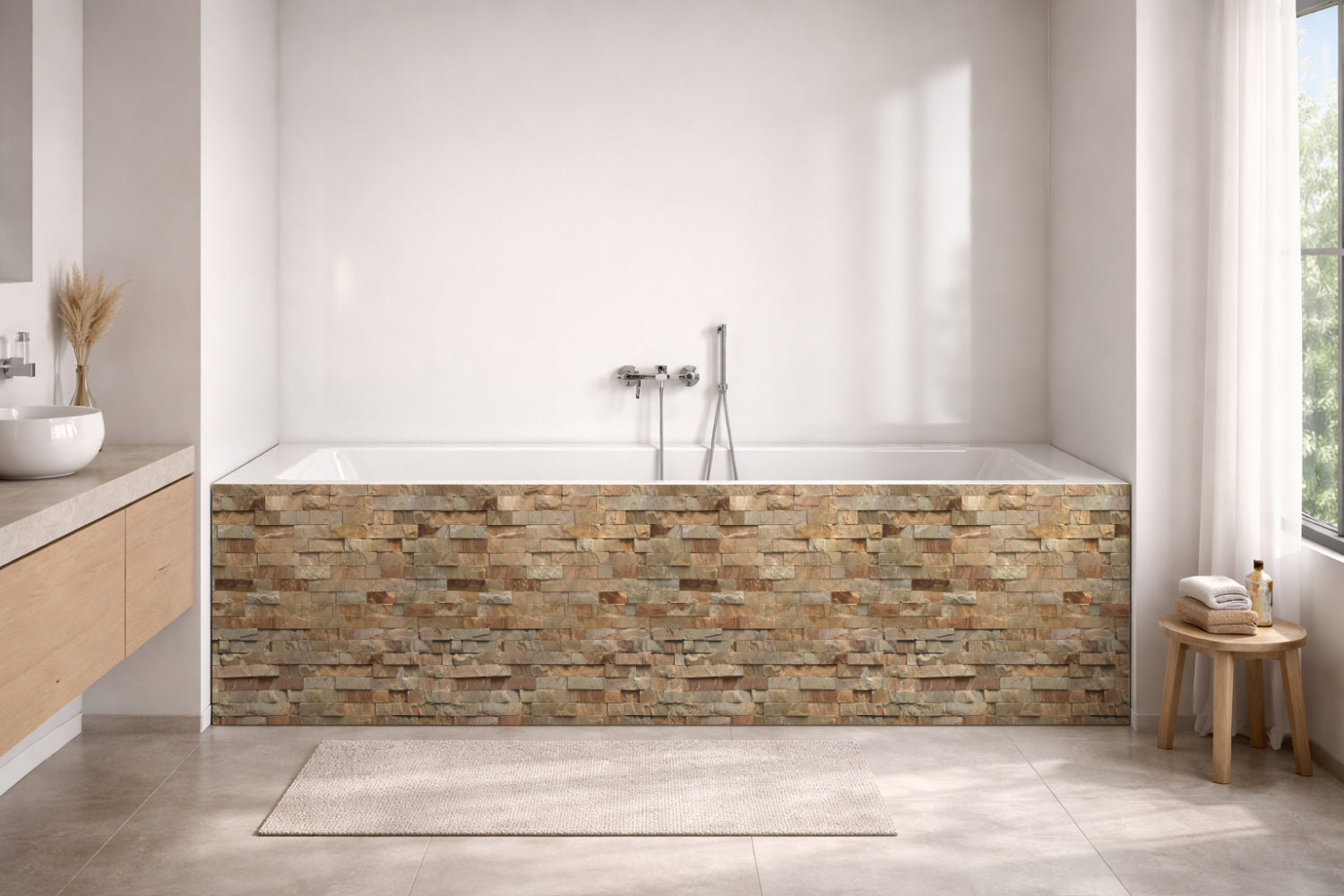 Badewannenverkleidung Steinoptik