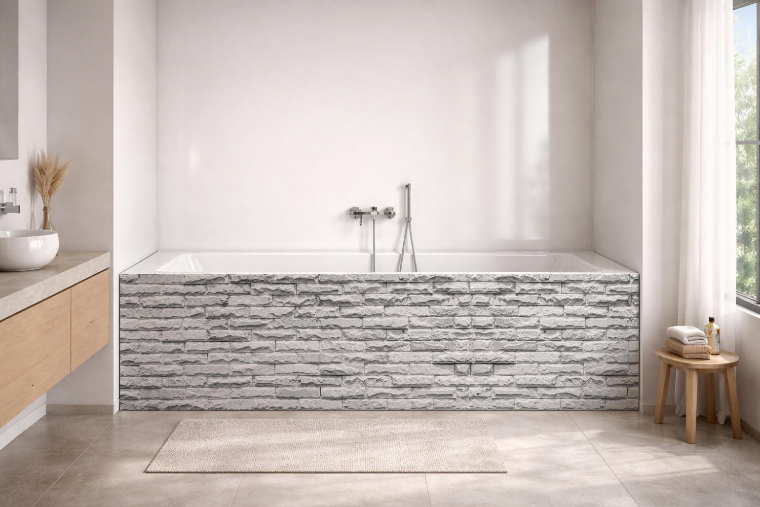 Badewannenverkleidung Steinoptik