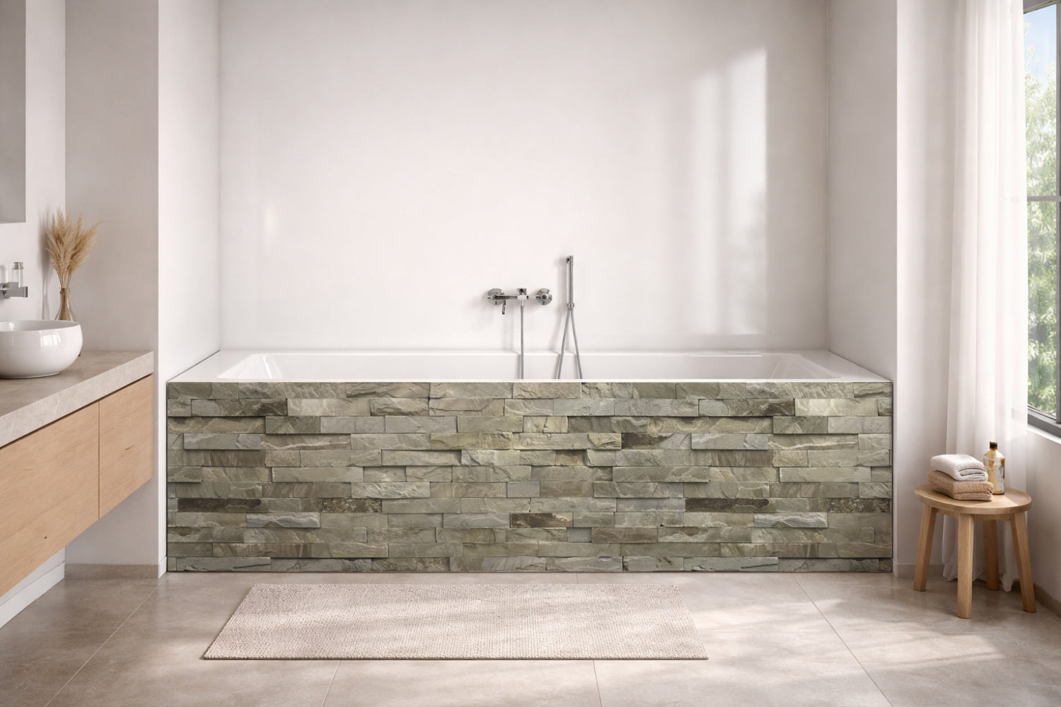 Badewannenverkleidung Steinoptik