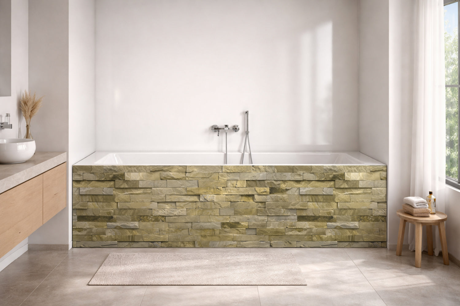 Badewannenverkleidung Steinoptik