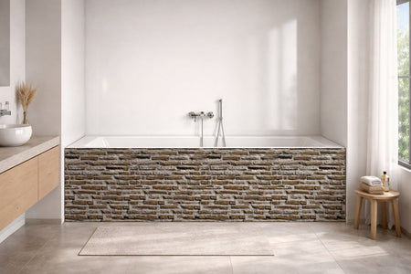 Badrückwand Steinoptik