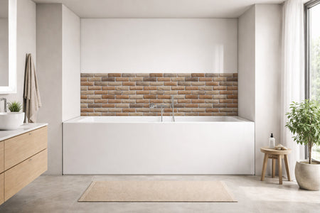 Badrückwand Steinoptik