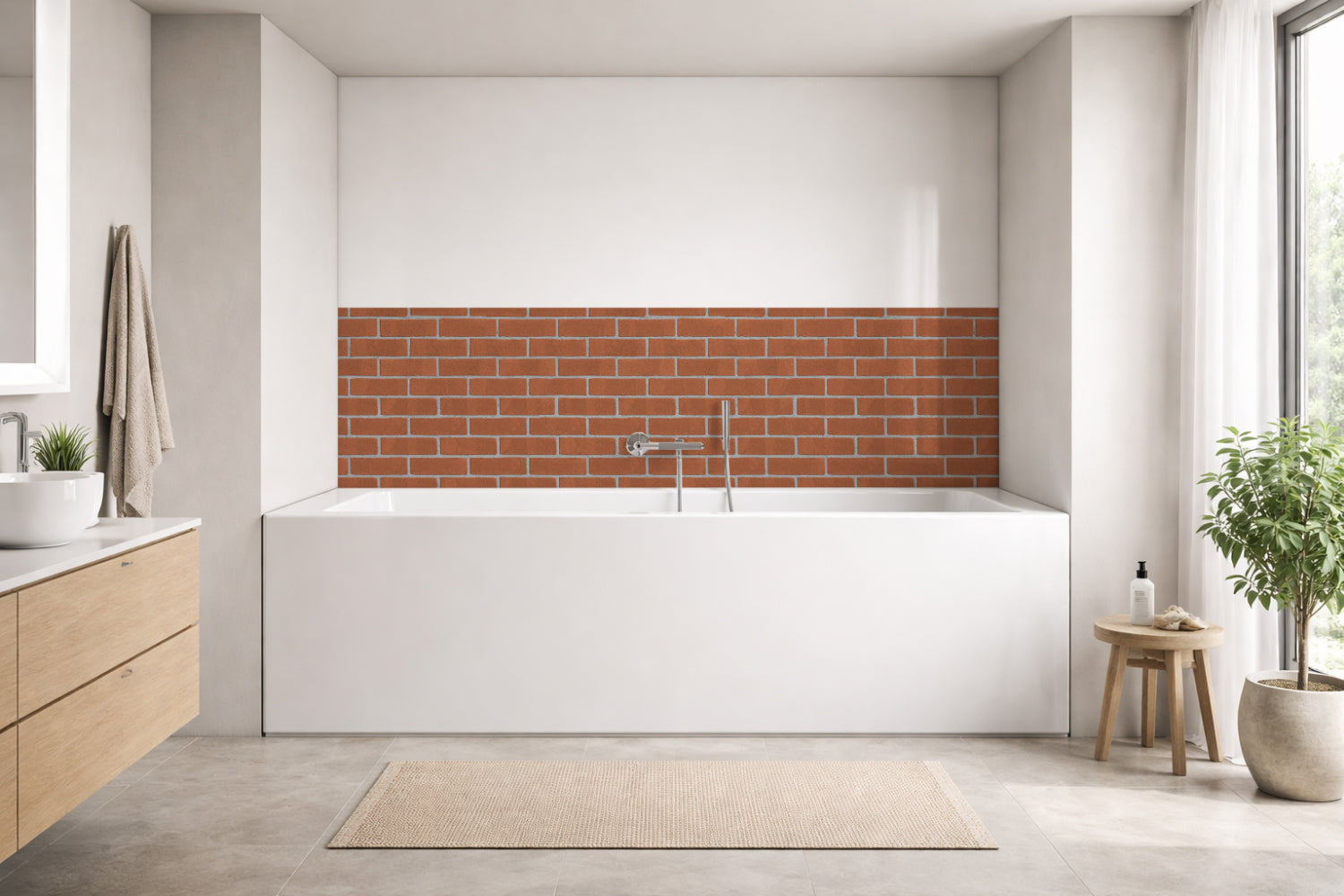 Badrückwand Steinoptik
