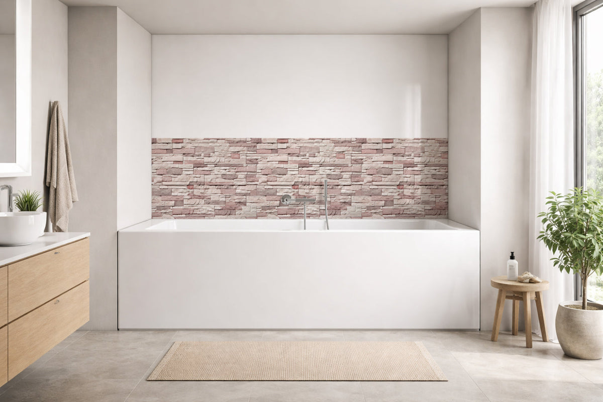 Badrückwand Steinoptik