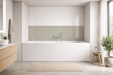 Badrückwand Steinoptik