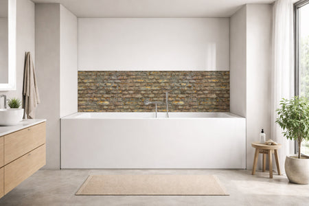 Badrückwand Steinoptik