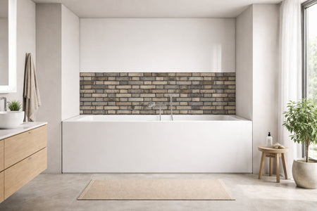 Badrückwand Steinoptik