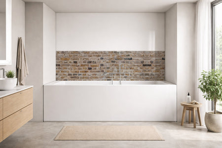 Badrückwand Steinoptik