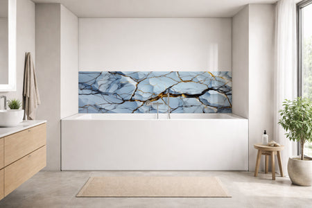 Badrückwand Steinoptik