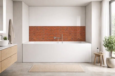 Badrückwand Steinoptik