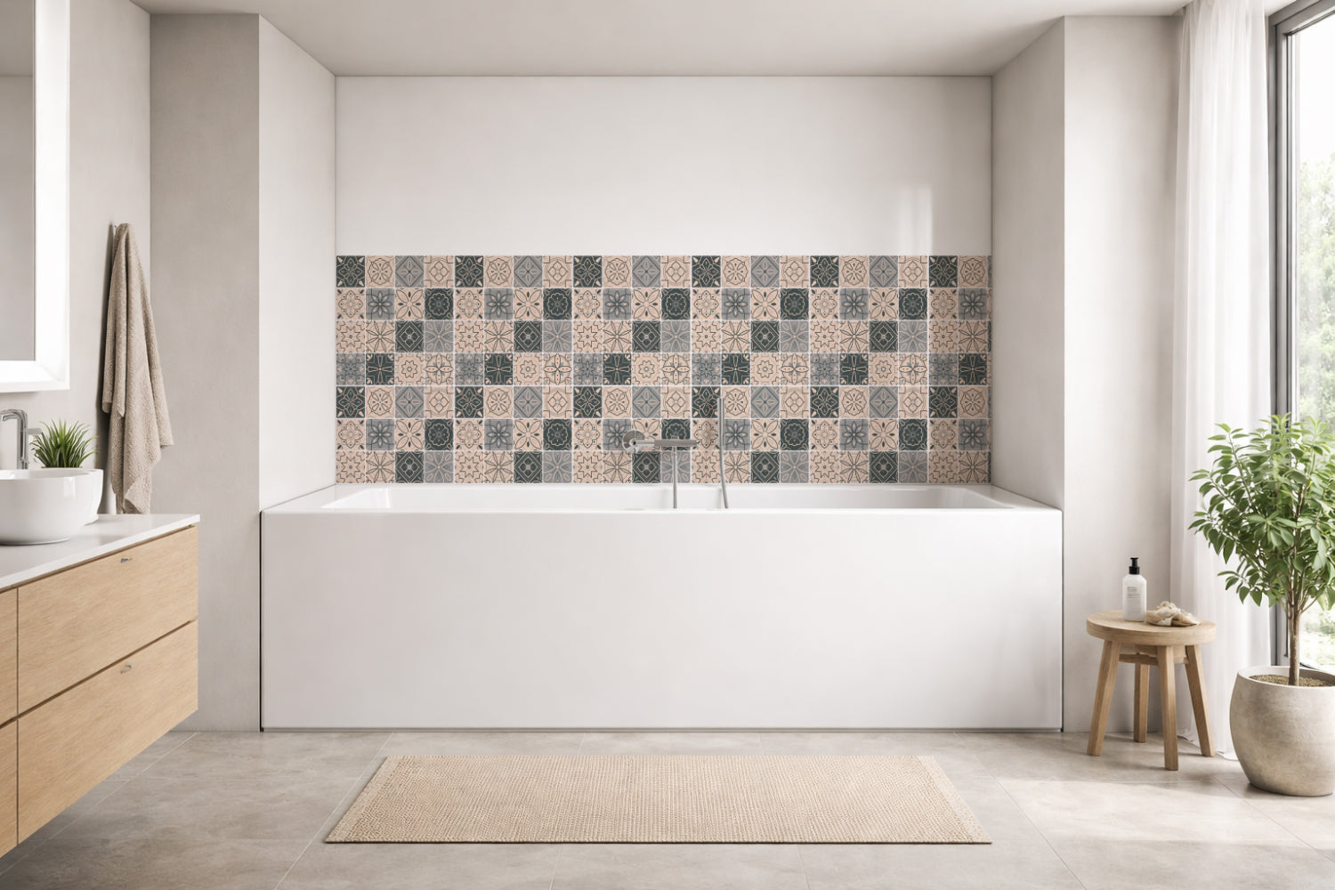 Badrückwand Patchwork