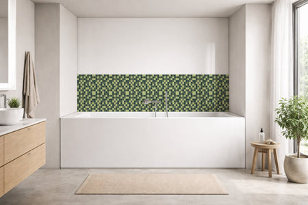 Badrückwand Fliesenoptik