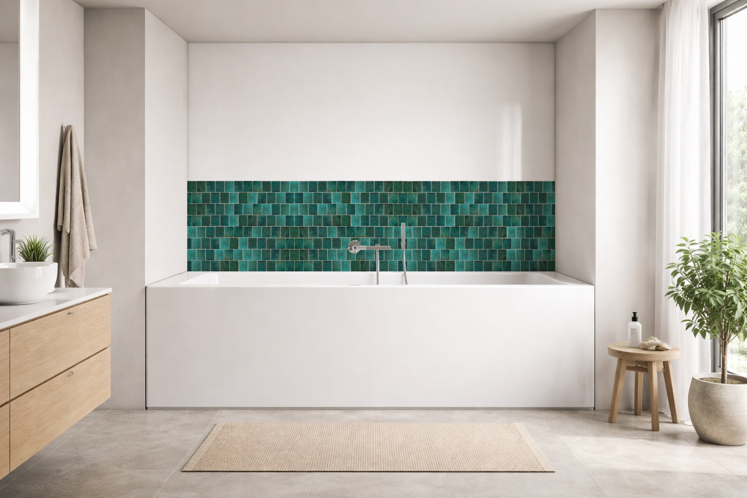 Badrückwand Fliesenoptik