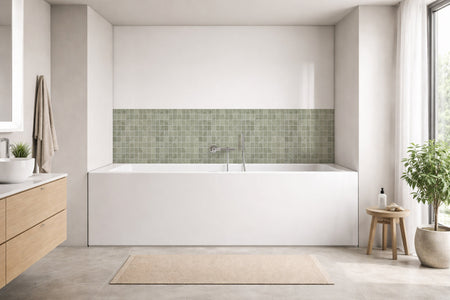 Badrückwand Fliesenoptik