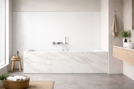 Badrückwand Marmoroptik
