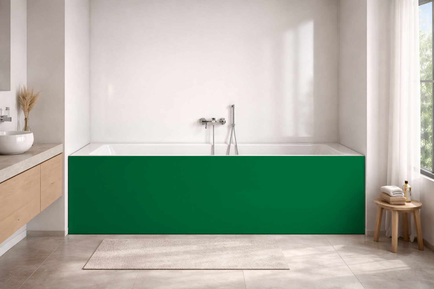Badewannenverkleidung Einfarbig RAL 6029 (Minzgrün)