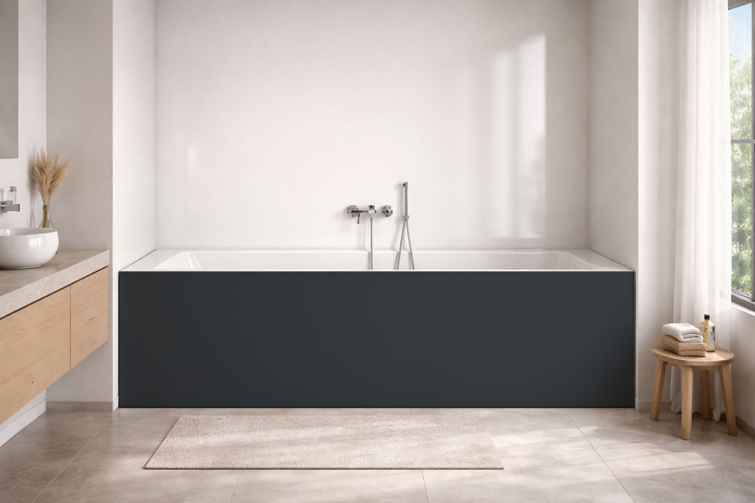 Badewannenverkleidung Einfarbig RAL 7016 Anthrazitgrau