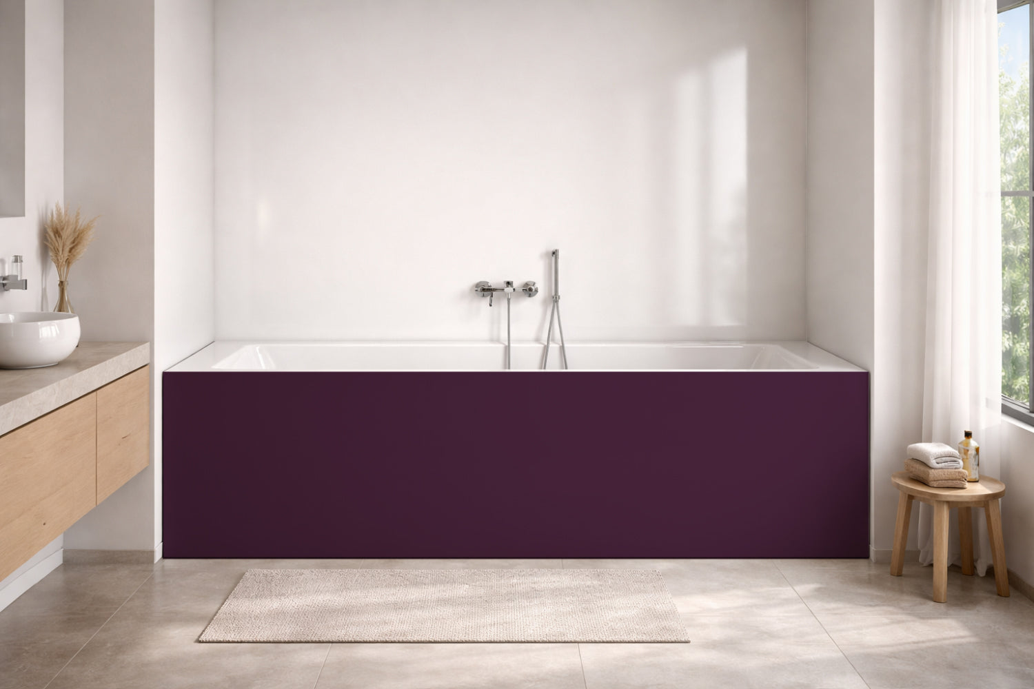 Badewannenverkleidung Einfarbig RAL 4007 Purpurviolett