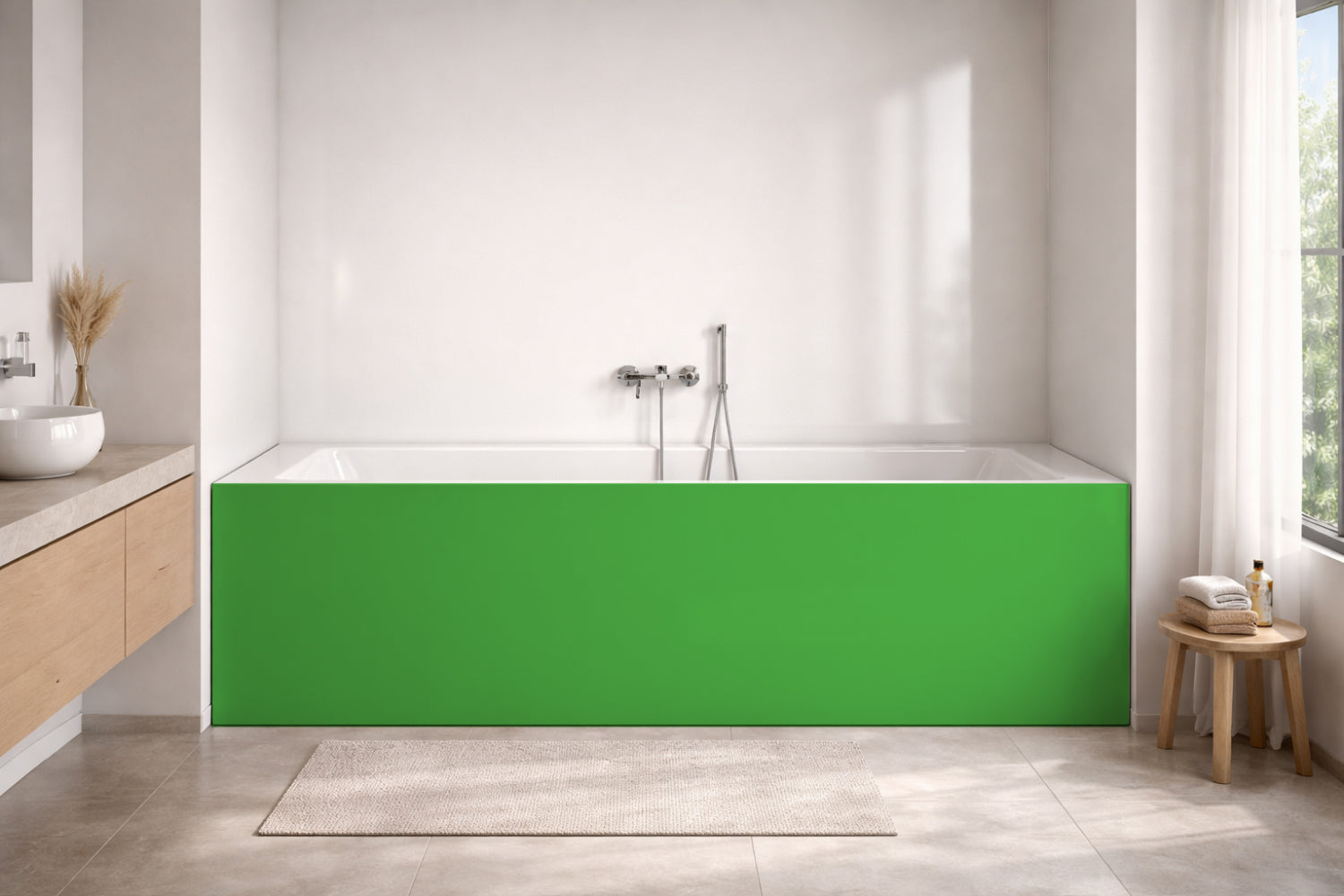 Badewannenverkleidung Einfarbig RAL 6018 Gelbgrün