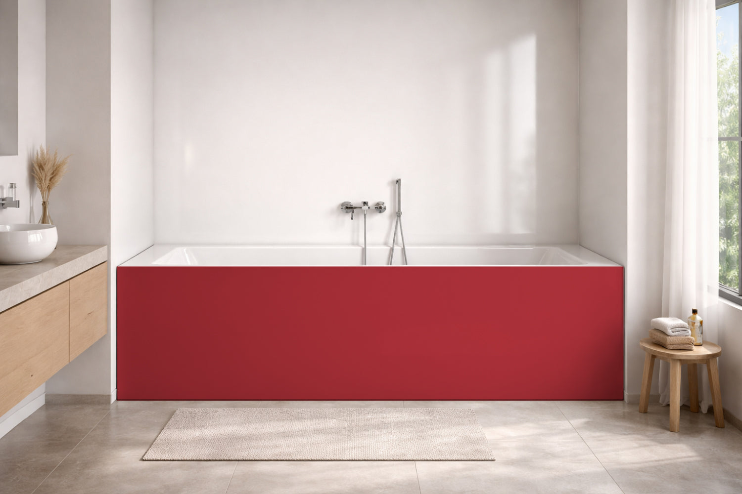 Badewannenverkleidung Einfarbig RAL 3031 Orientrot