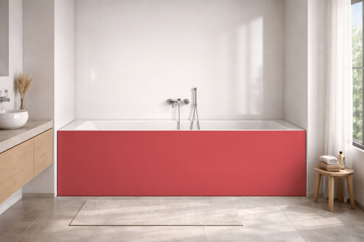 Badewannenverkleidung Einfarbig RAL 3018 Erdbeerrot