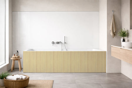 Badrückwand Holzoptik