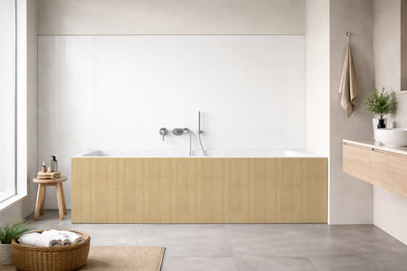 Badrückwand Holzoptik