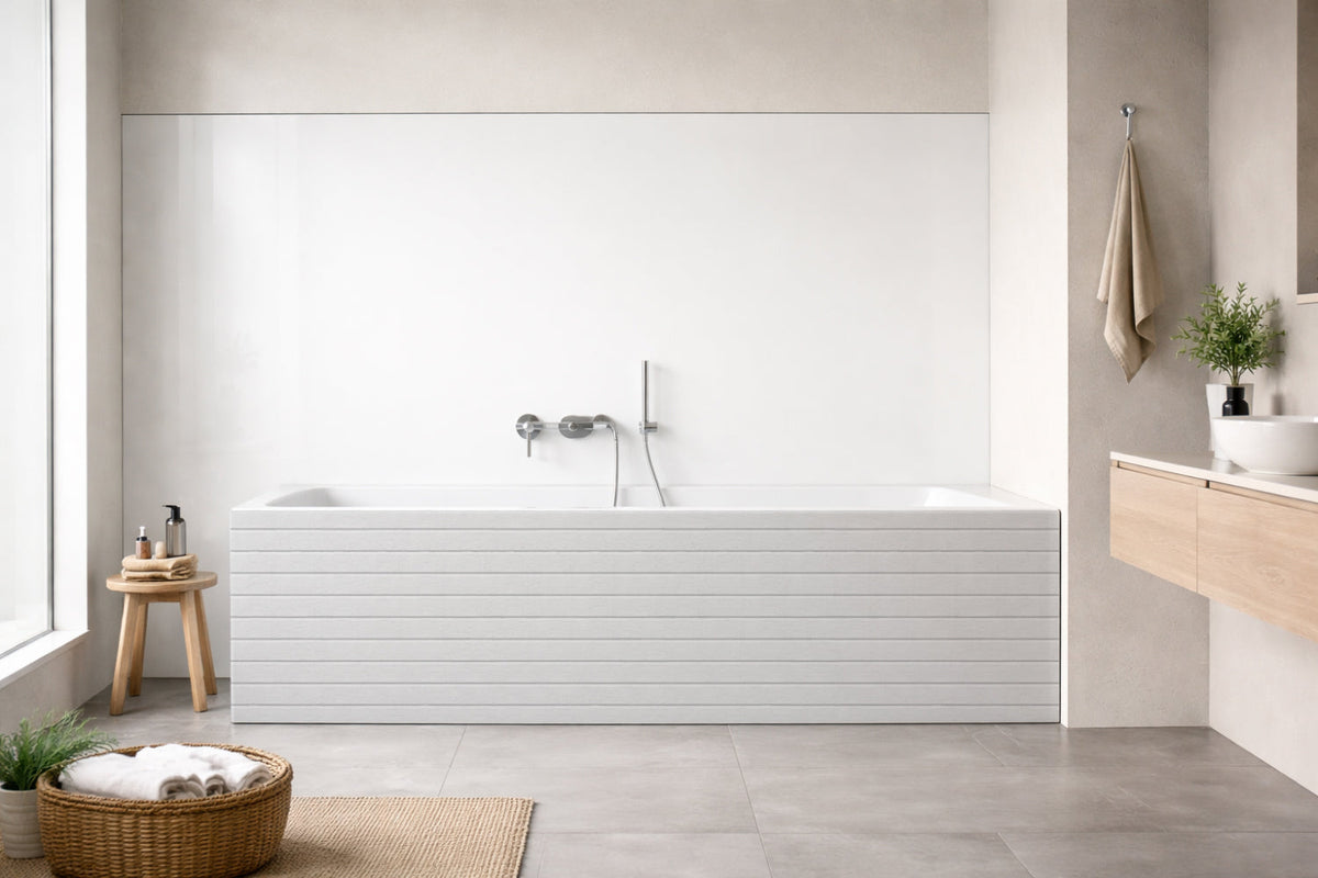 Badrückwand Holzoptik