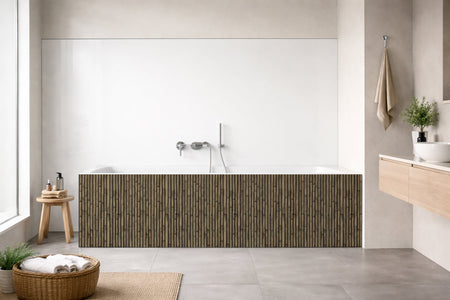 Badrückwand Holzoptik