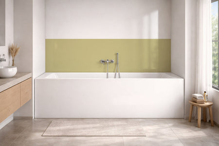 Badrückwand Einfarbig #CCC58F RAL 1000 (Grünbeige)