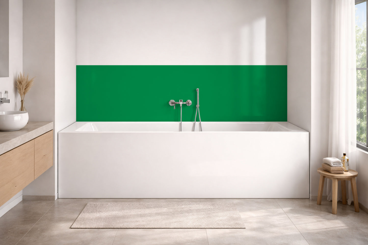 Badewannenverkleidung Einfarbig RAL 6037 Reingrün