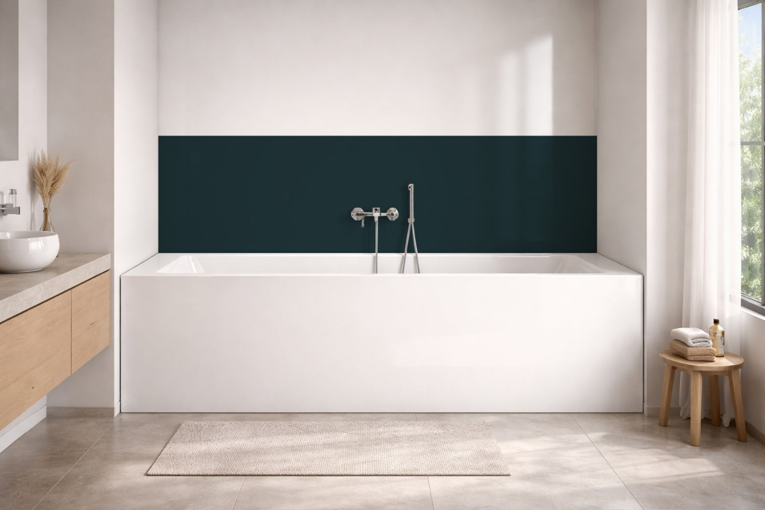 Badewannenverkleidung Einfarbig RAL 5001 Grünblau