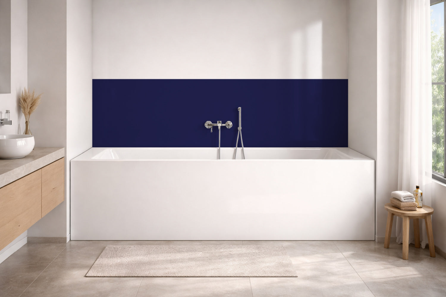 Badewannenverkleidung Einfarbig RAL 5002 Ultramarinblau