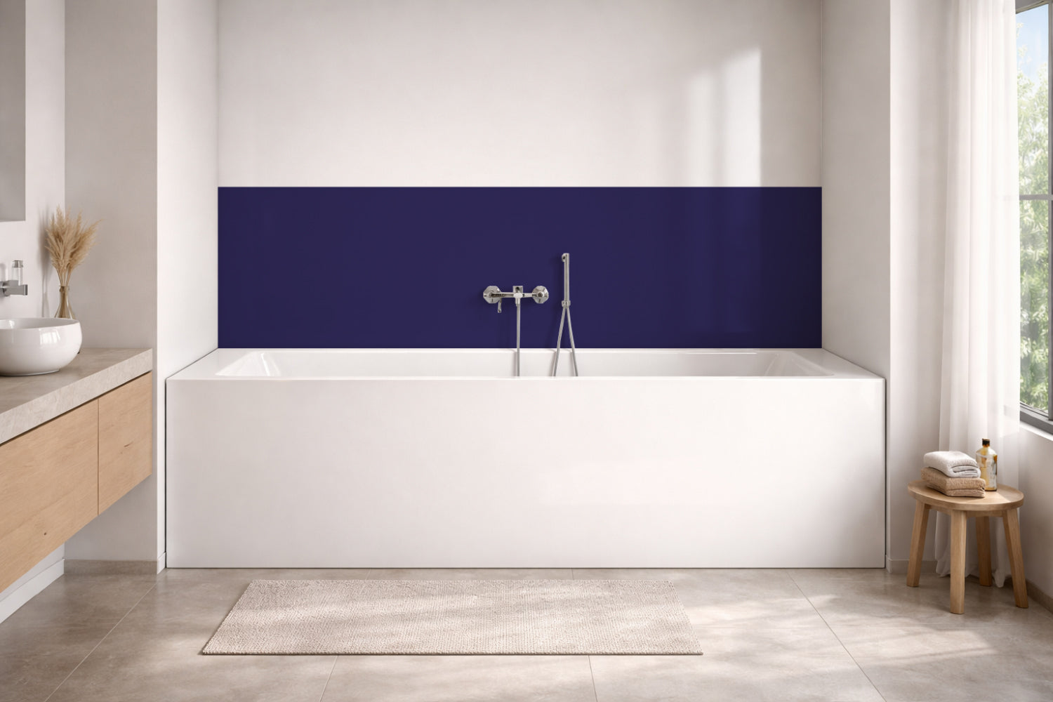 Badewannenverkleidung Einfarbig RAL 5022 Nachtblau