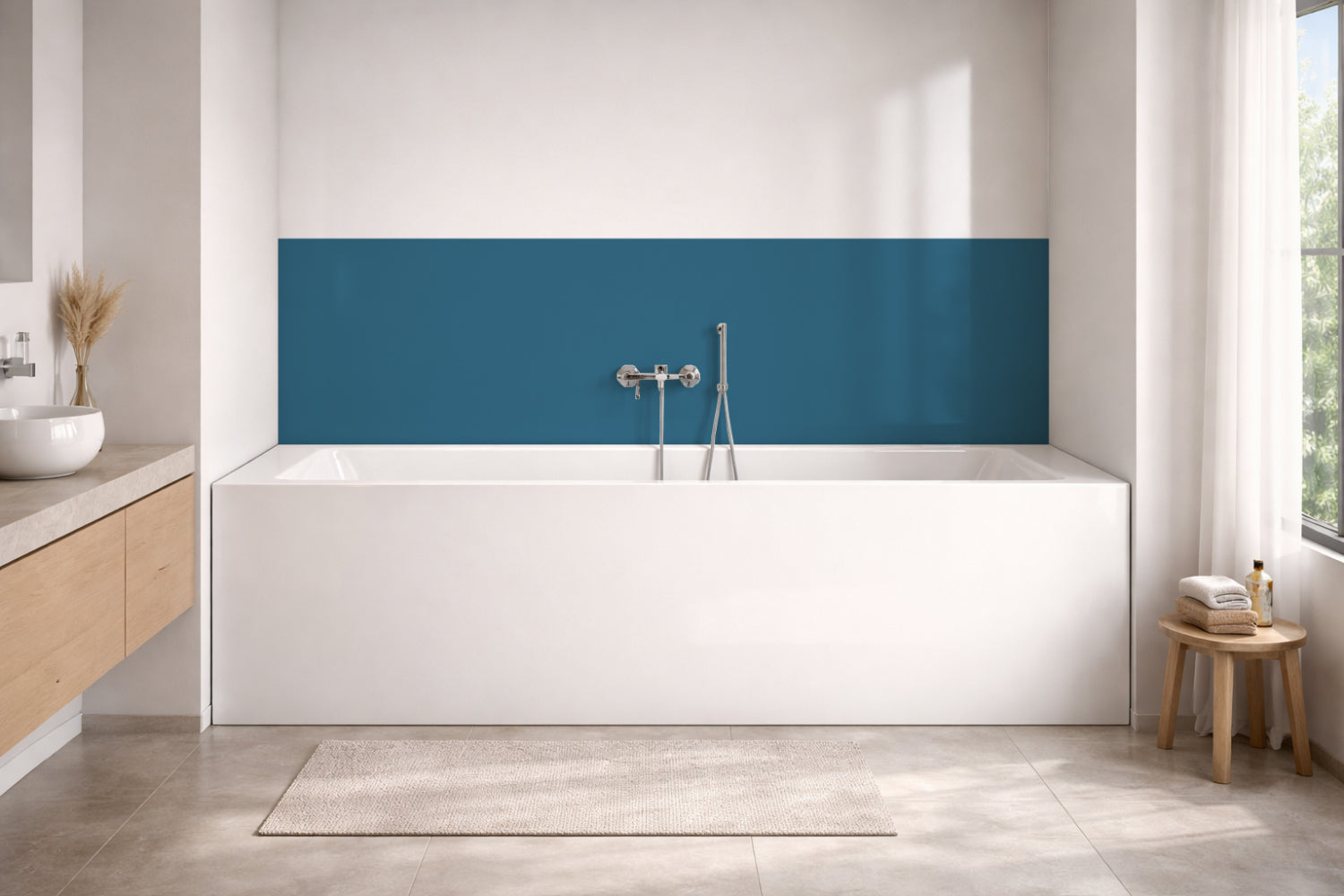 Badewannenverkleidung Einfarbig RAL 5007 Brillantblau