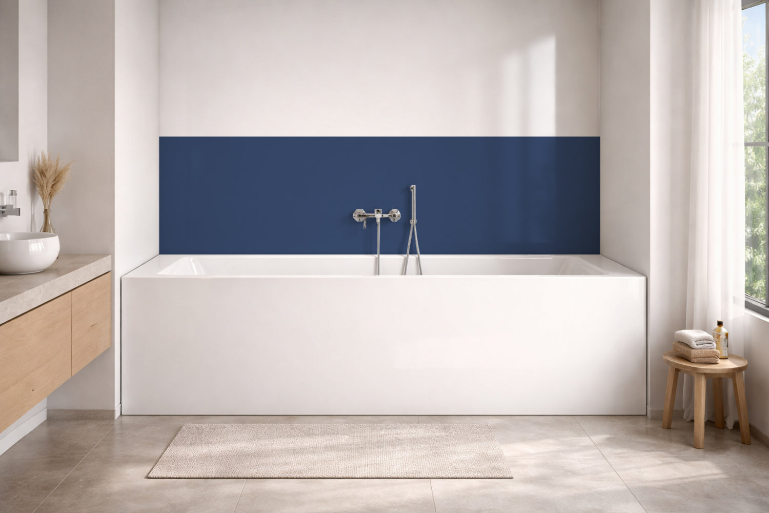 Badrückwand Einfarbig RAL 5000 Violettblau